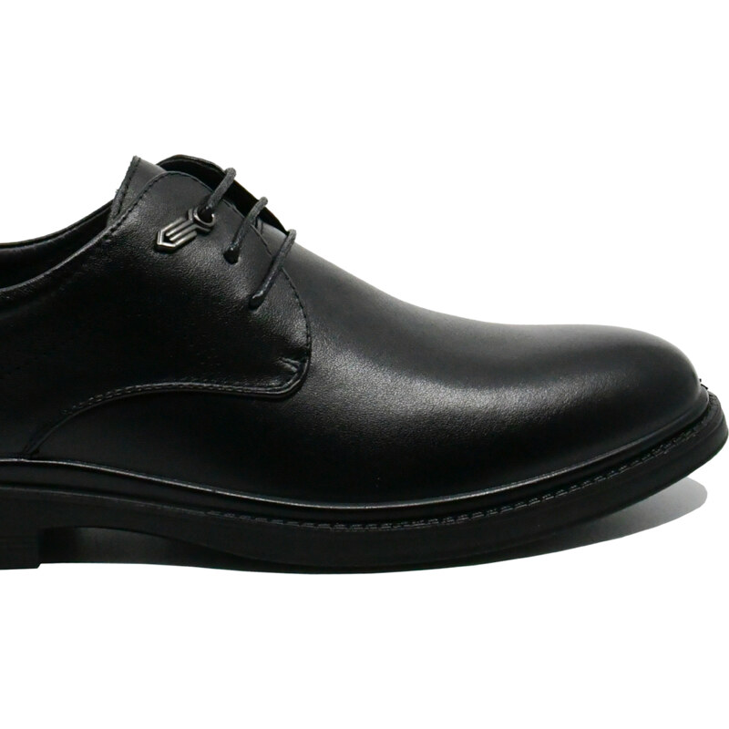 Pantofi barbati Mels stil derby, negri, din piele naturala FNX8673