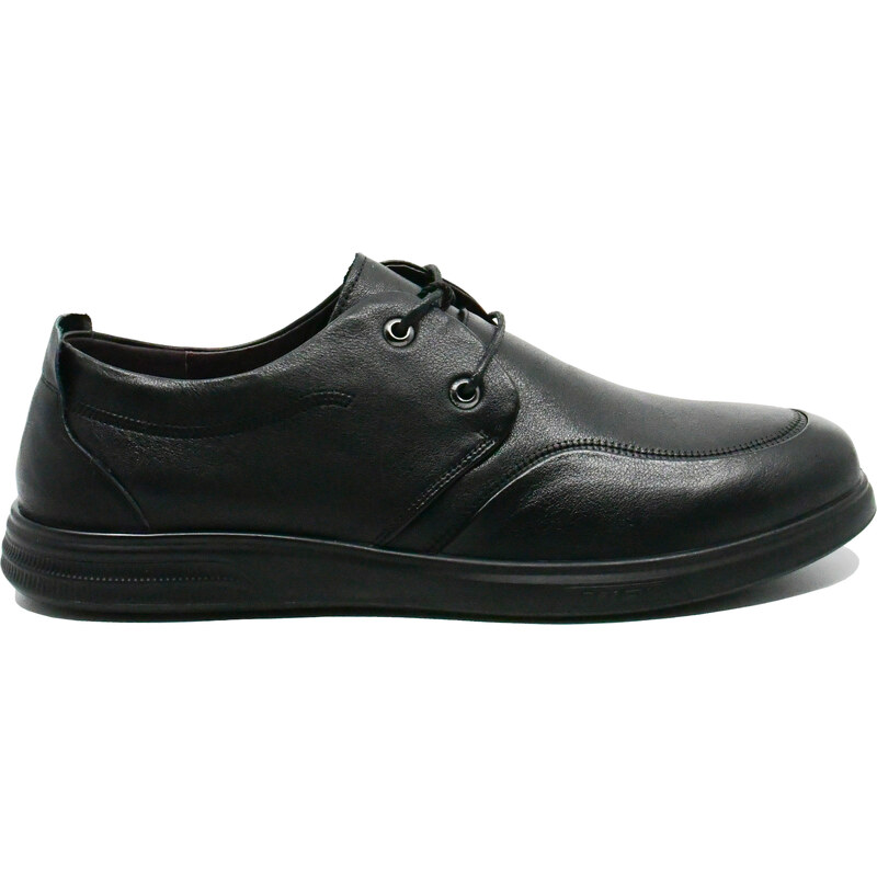 Pantofi casual Mels negri barbati din piele naturala moale FNX888161