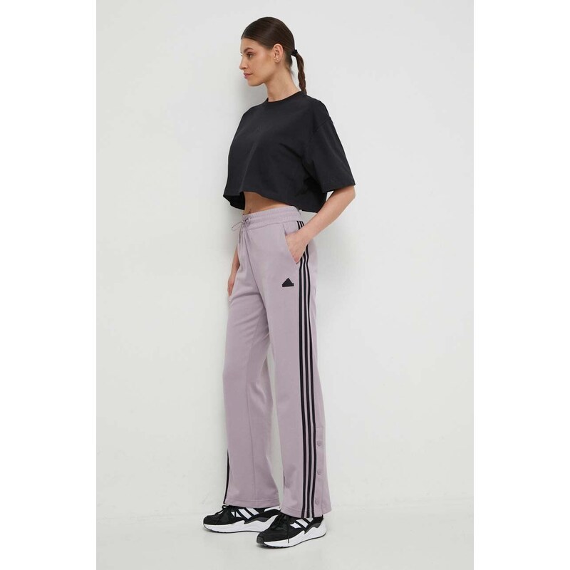 adidas pantaloni de trening culoarea roz, cu imprimeu IS0869
