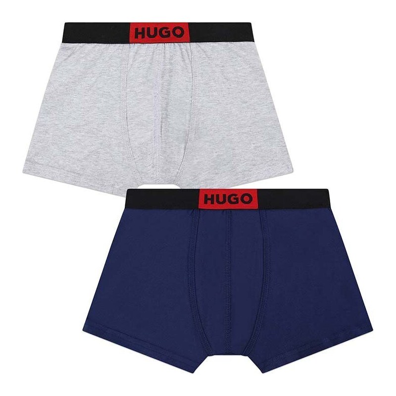 HUGO boxeri copii 2-pack culoarea albastru marin