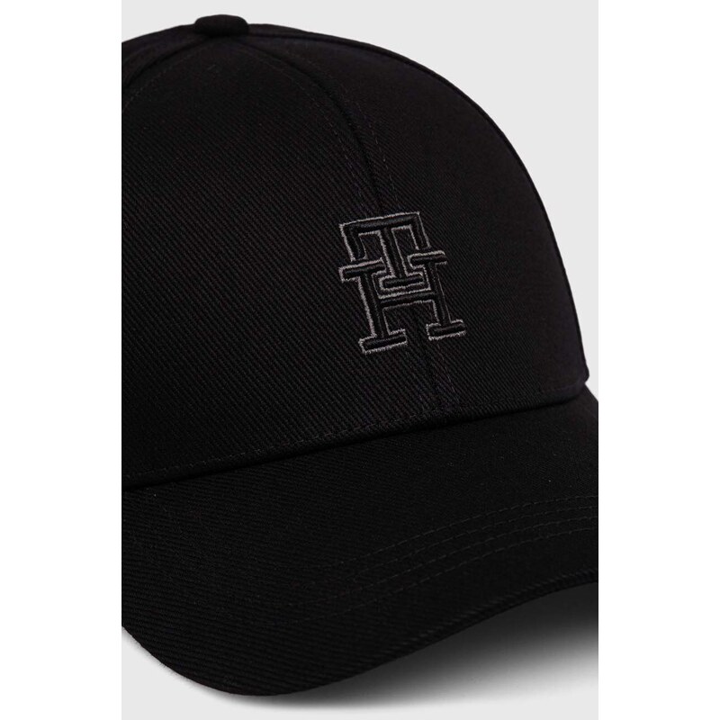 Tommy Hilfiger șapcă de baseball din bumbac culoarea negru, cu imprimeu AM0AM12300