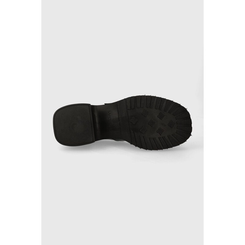 Wojas pantofi de piele culoarea negru, cu toc drept, 3509131