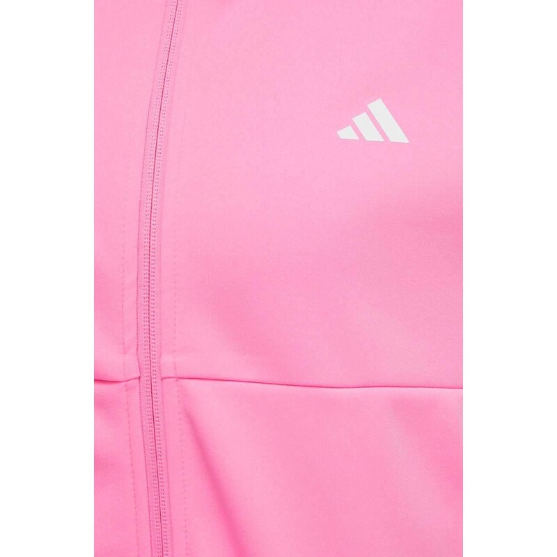 adidas Performance hanorac de antrenament culoarea roz, cu imprimeu IS3974