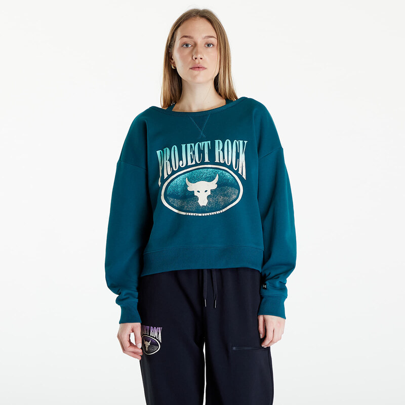 Hanorac pentru femei Under Armour Project Rock Terry Sweatshirt Turquoise