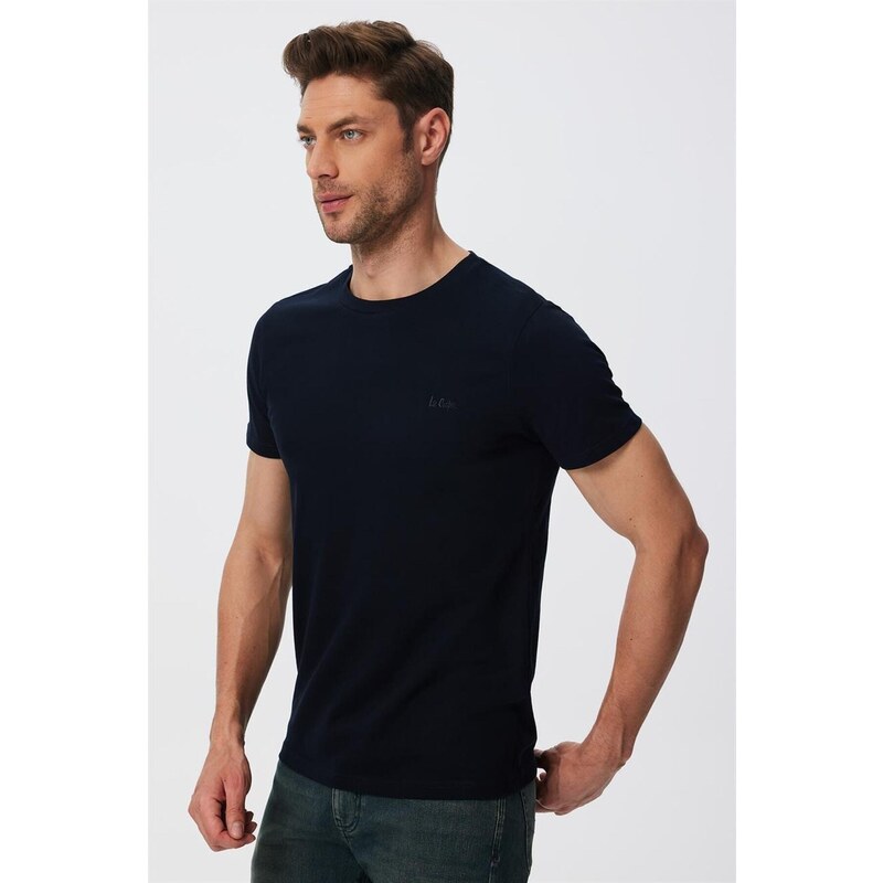 Lee Cooper Men's Twingos 1 Pique O Neck T-shirt Navy Blue