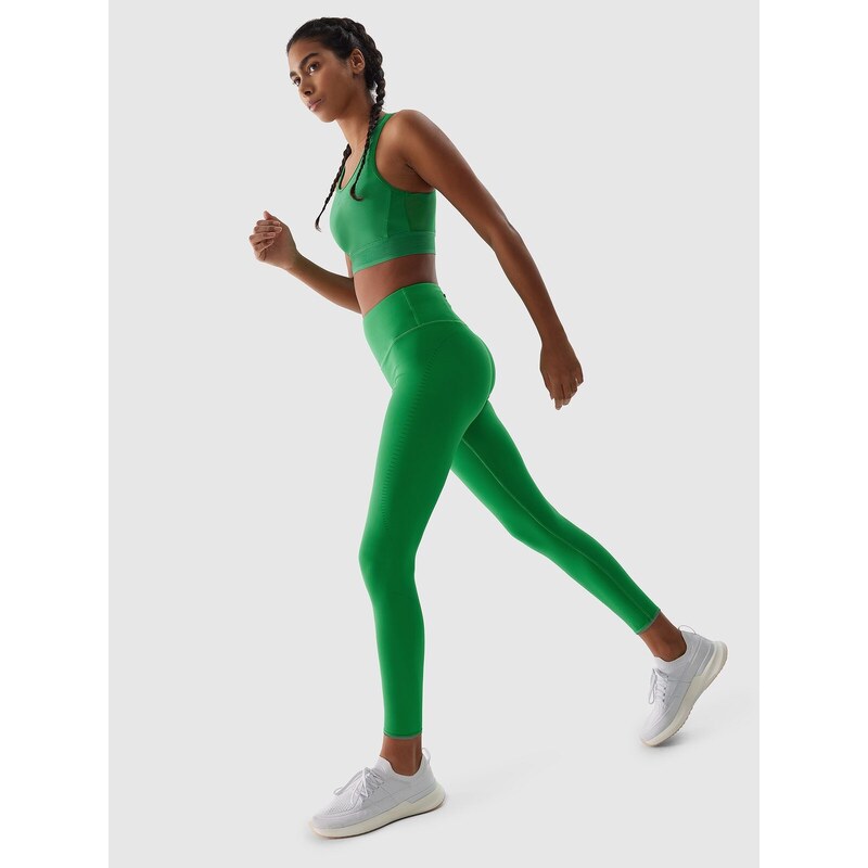 4F Colanți de alergare cu uscare rapidă pentru femei - verzi - L