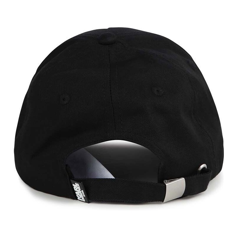 Karl Lagerfeld șapcă din bumbac pentru copii culoarea negru, cu imprimeu