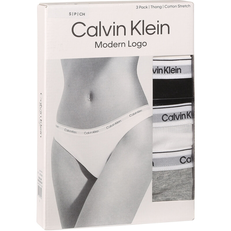 3PACK tanga damă Calvin Klein multicolor (QD5209E-MPI) L
