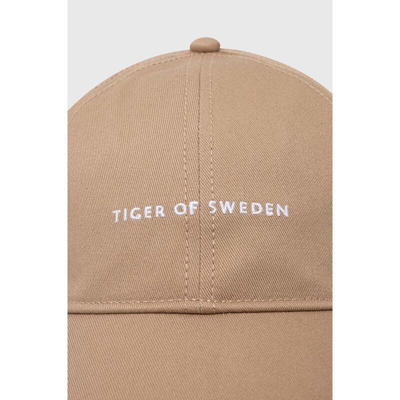 Tiger Of Sweden șapcă de baseball din bumbac culoarea bej, cu imprimeu