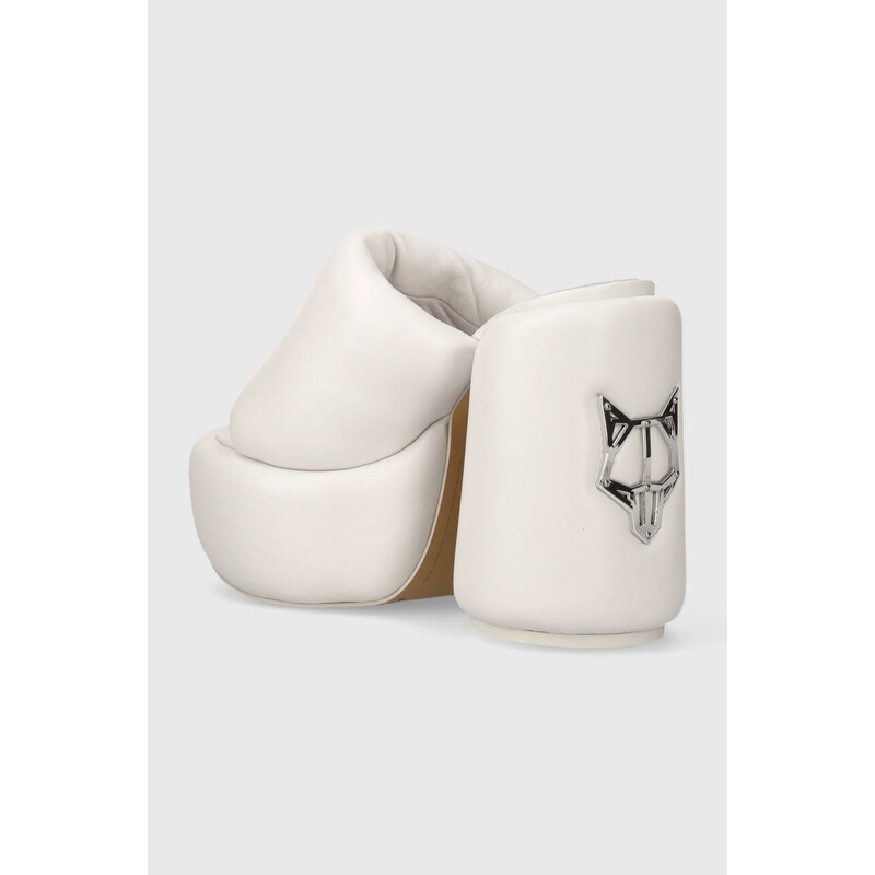 Naked Wolfe slapi de piele Wow femei, culoarea alb, cu toc drept