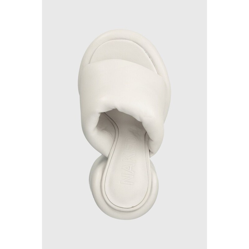 Naked Wolfe slapi de piele Wow femei, culoarea alb, cu toc drept