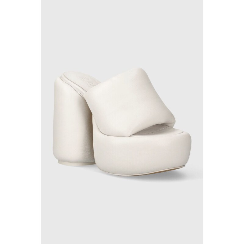 Naked Wolfe slapi de piele Wow femei, culoarea alb, cu toc drept