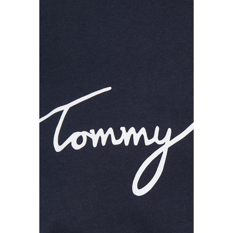 Tommy Hilfiger tricou din bumbac femei, culoarea bleumarin WW0WW41674