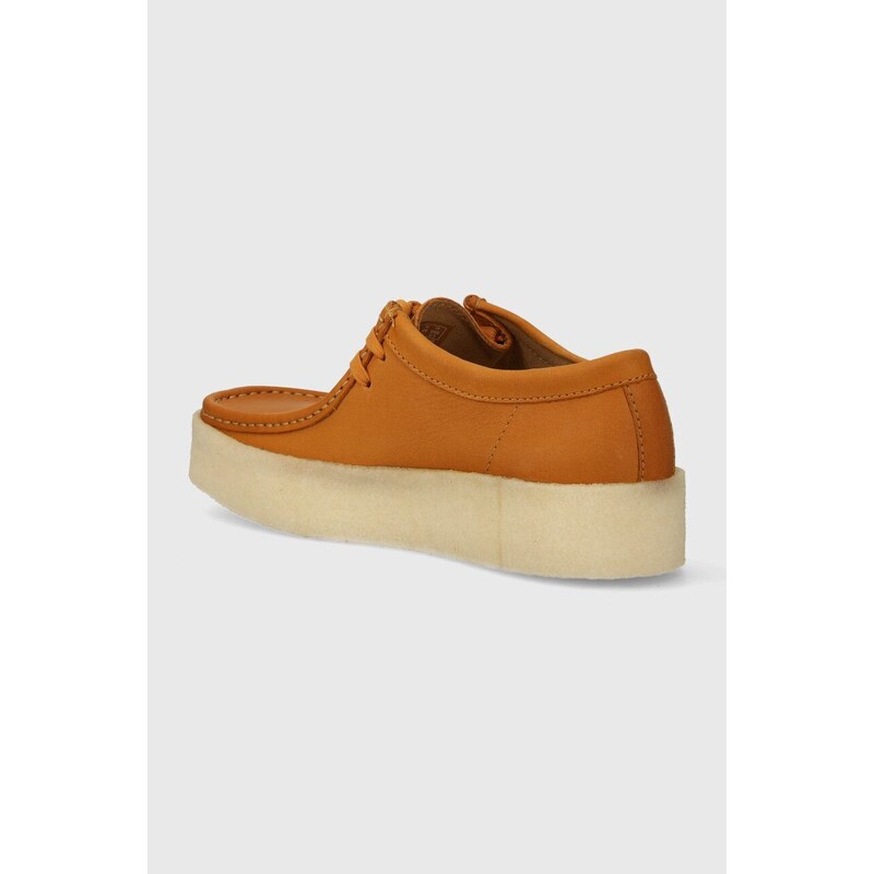Clarks Originals pantofi de piele Wallabee Cup barbati, culoarea maro, 26176548