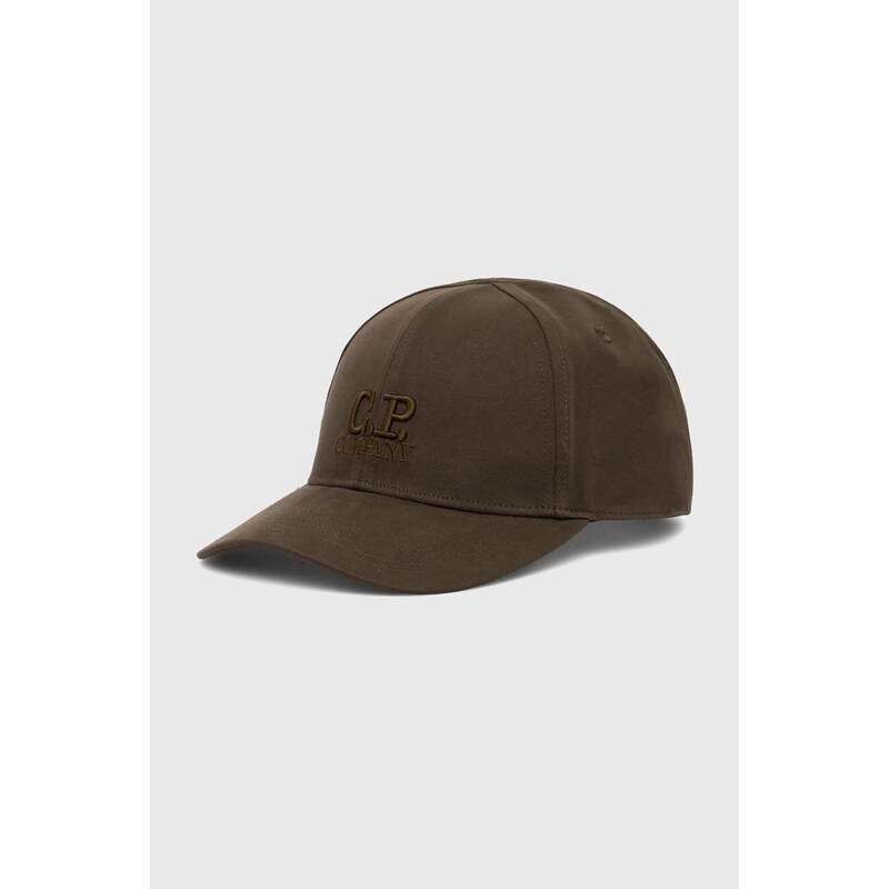 C.P. Company șapcă de baseball din bumbac Gabardine culoarea verde, cu imprimeu, 16CMAC282A006288A