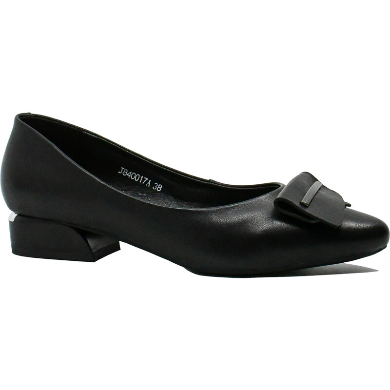 Pantofi dama Pass Collection cu varf ascutit negri din piele naturala OTR840017N