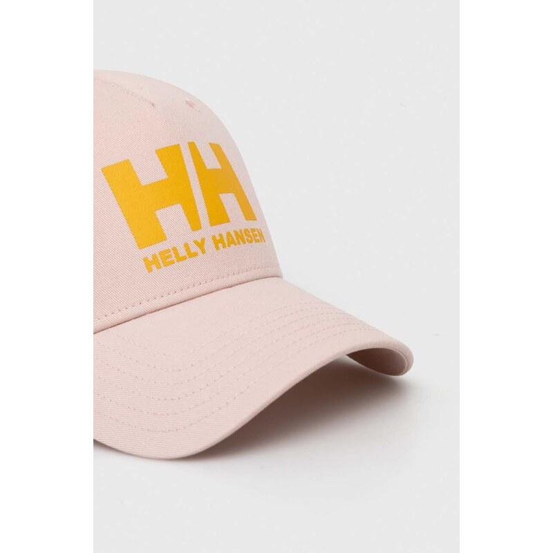 Helly Hansen șapcă de baseball din bumbac HH Ball Cap 67434 001 culoarea roz, cu imprimeu 67434