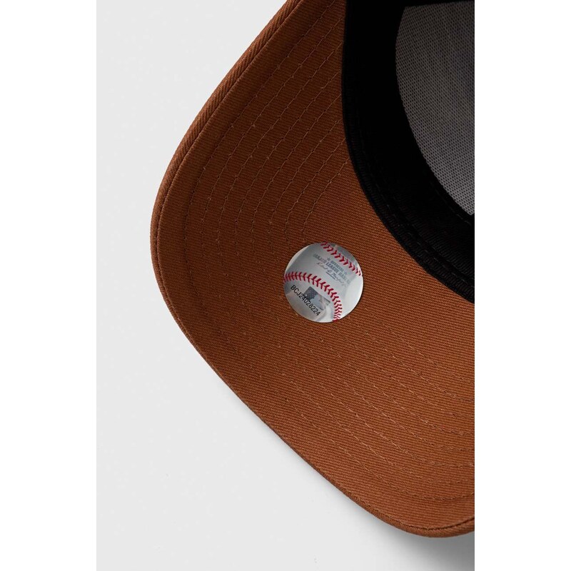 New Era șapcă de baseball din bumbac culoarea maro, cu imprimeu, NEW YORK YANKEES
