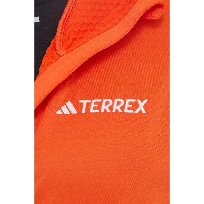 adidas TERREX hanorac Xperior culoarea portocaliu, cu glugă, neted, IQ3720