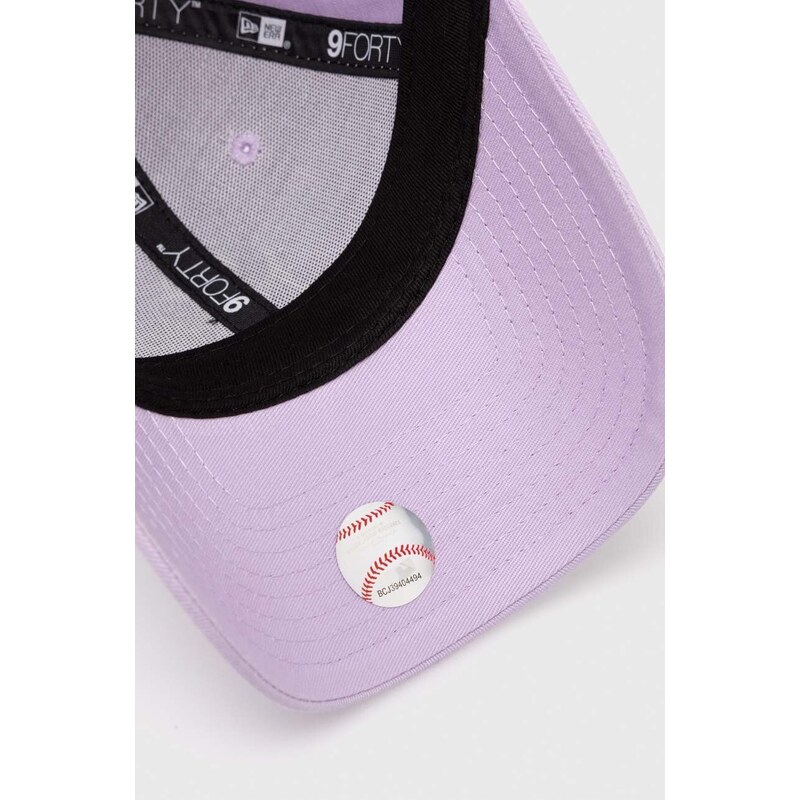 New Era șapcă de baseball din bumbac culoarea violet, cu imprimeu, NEW YORK YANKEES