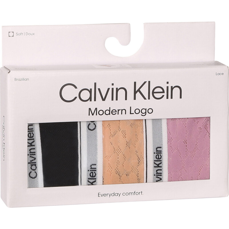 3PACK Chiloți damă brazilieni Calvin Klein multicolori (QD5068E-GP9) XL