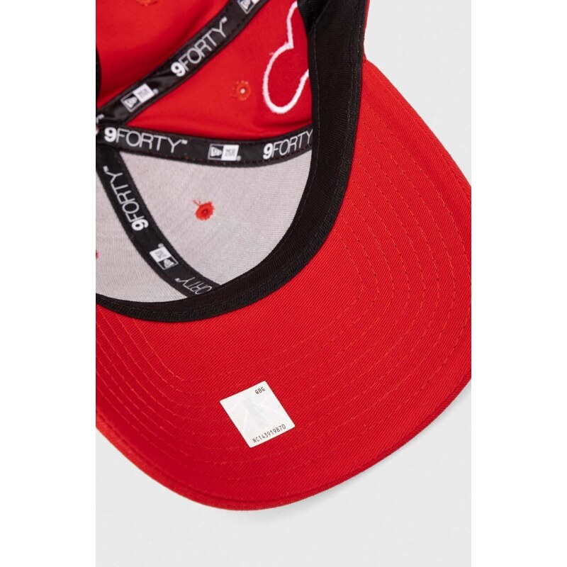 New Era șapcă de baseball din bumbac culoarea rosu, cu imprimeu, CHICAGO BULLS