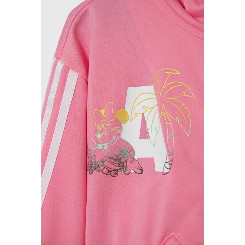 adidas bluza copii x Disney culoarea roz, cu glugă, cu imprimeu
