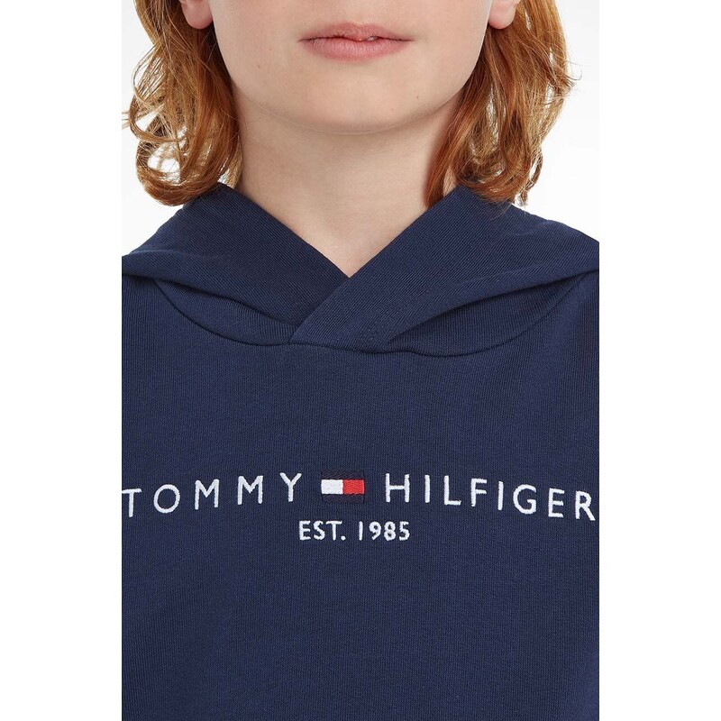 Tommy Hilfiger hanorac de bumbac pentru copii culoarea bleumarin, cu imprimeu KS0KS00213