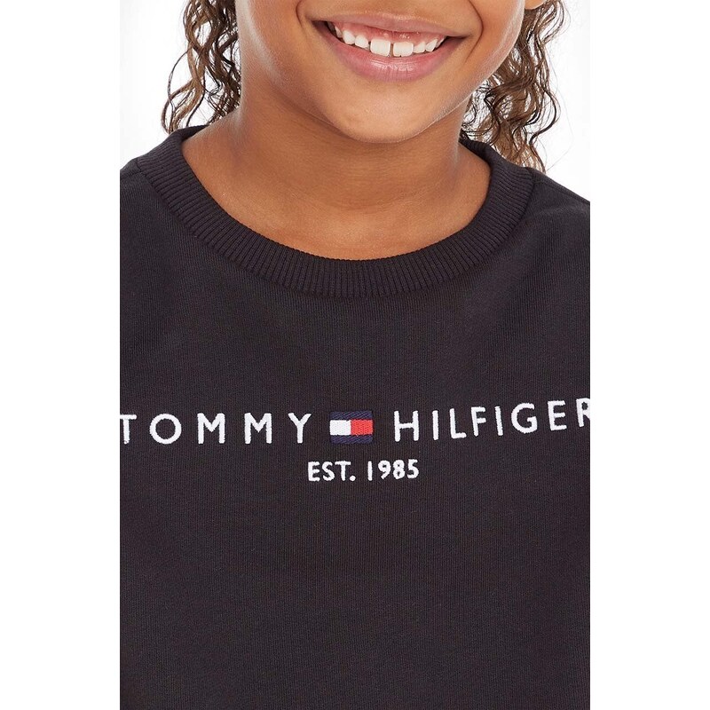 Tommy Hilfiger hanorac de bumbac pentru copii culoarea negru, cu imprimeu KS0KS00212