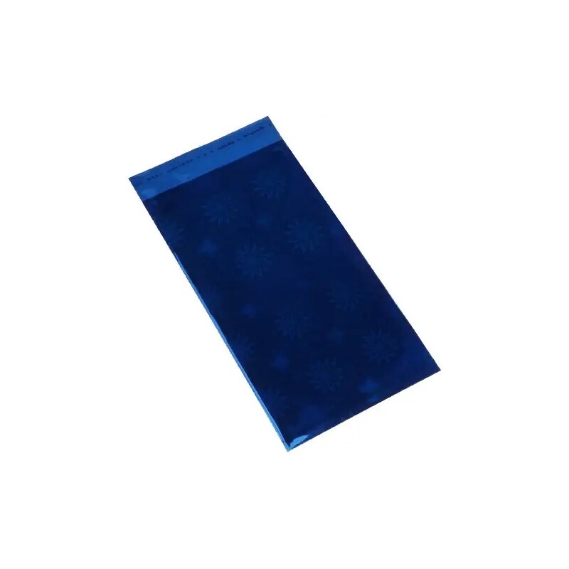Bijuterii Eshop - Pungă de cadou realizată din celofan în culoare albastră cu model cu flori GY32