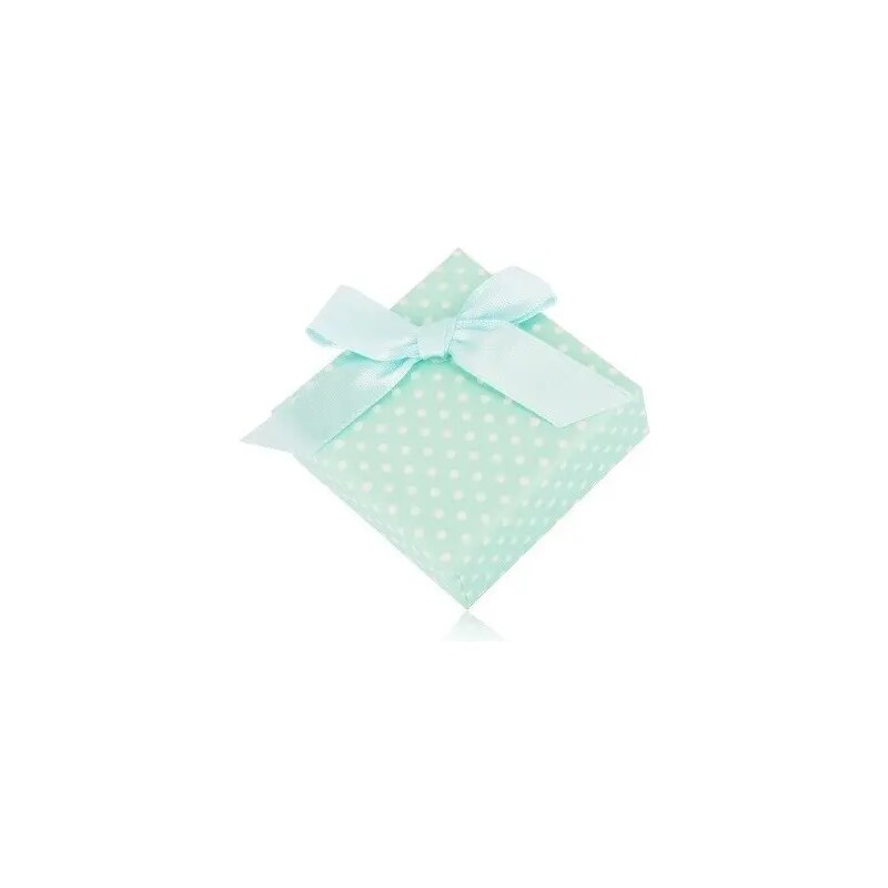 Bijuterii Eshop - Cutie pentru cercei sau două inele - buline, culoare verde-mentă, fundă Y09.06