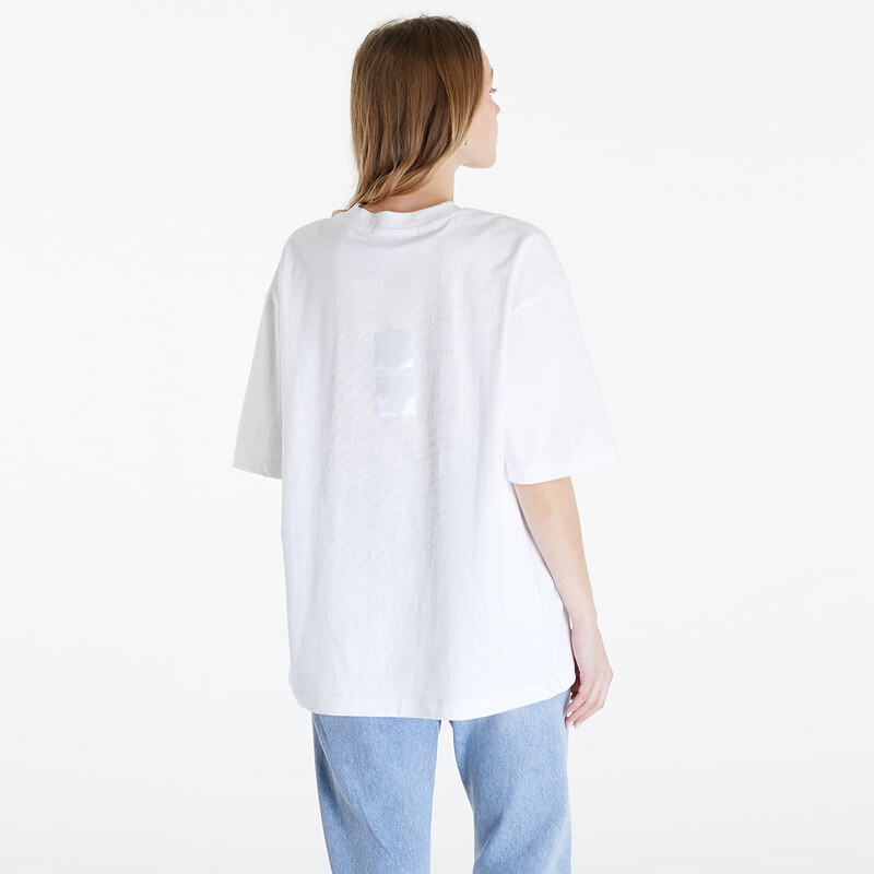 Tricou pentru femei Calvin Klein Jeans Warp Logo Boyfriend T-Shirt White