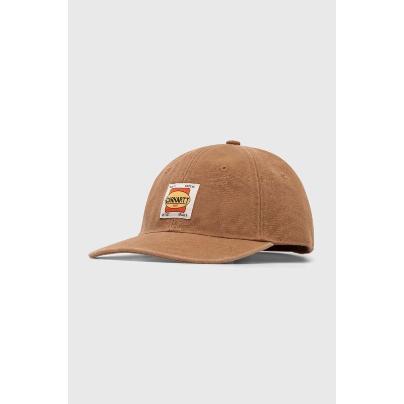 Carhartt WIP șapcă de baseball din bumbac Field Cap culoarea maro, cu imprimeu, I033216.HZXX