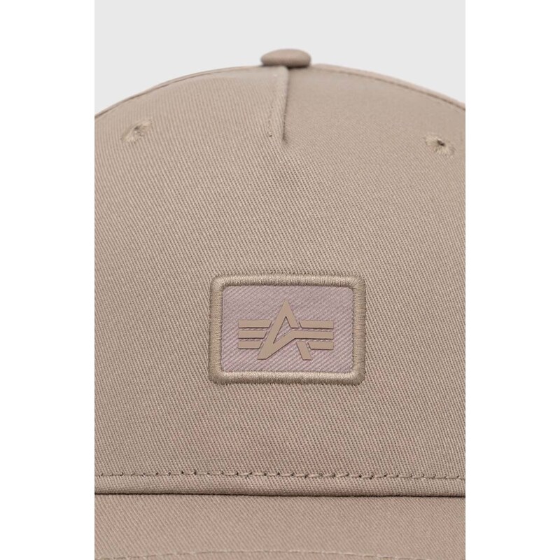 Alpha Industries șapcă de baseball din bumbac Essentials RL culoarea bej, cu imprimeu, 146900