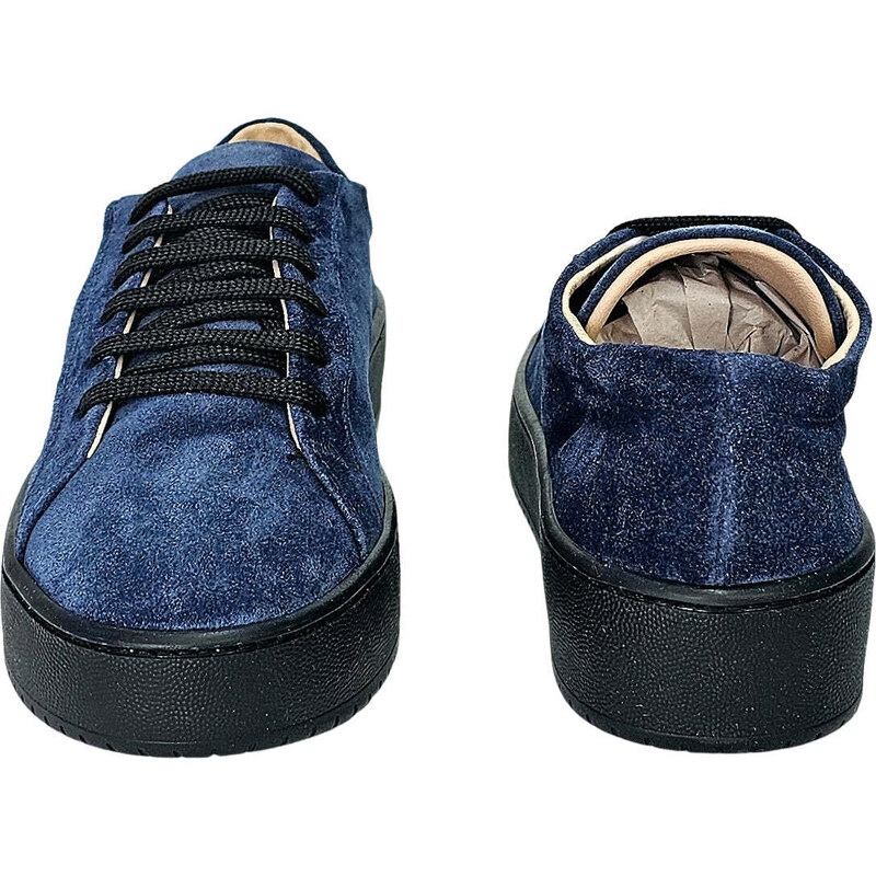 Pantofi dama din piele naturala intoarsa, Bleumarin-Copenhagen, Art Crosta Blu