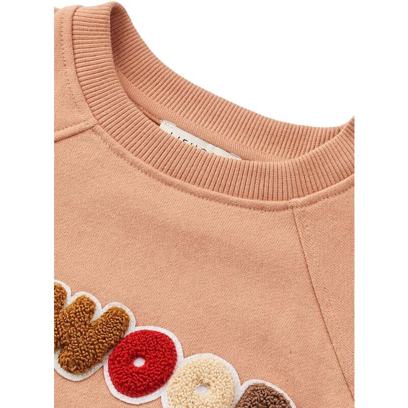 Liewood hanorac de bumbac pentru copii Aude Placement Sweatshirt culoarea roz, cu imprimeu