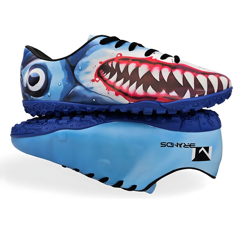 Ghete de fotbal MBrands 7.1 Shark pentru teren sintetic , albastru
