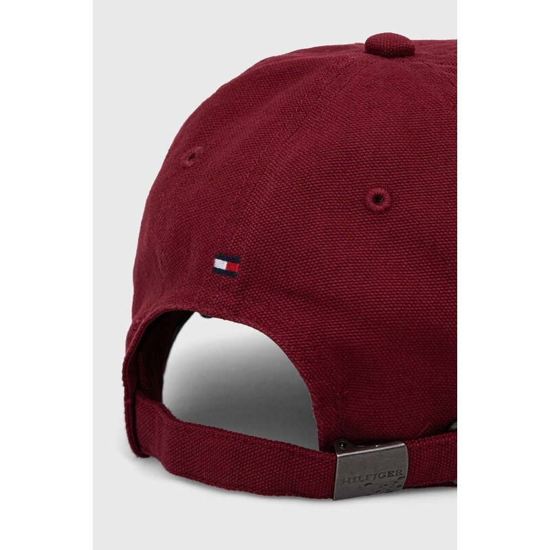 Tommy Hilfiger șapcă de baseball din bumbac culoarea bordo, cu imprimeu AM0AM12154