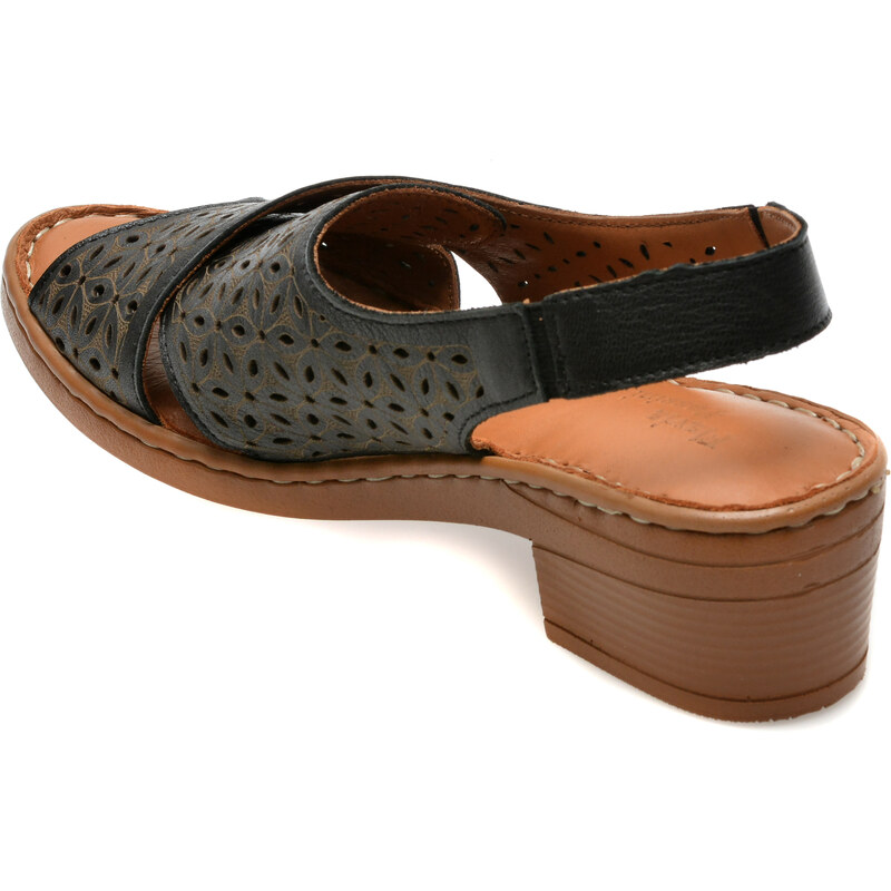 Sandale casual FLAVIA PASSINI negre, 9502, din piele naturala