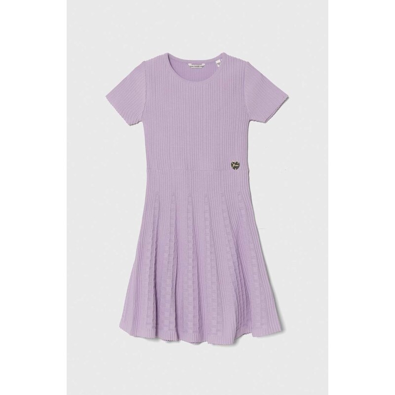 Guess rochie fete culoarea violet, mini, evazati