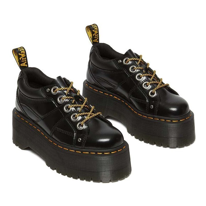 Dr. Martens pantofi de piele 5i Quad Max femei, culoarea negru, cu platforma, DM31423001