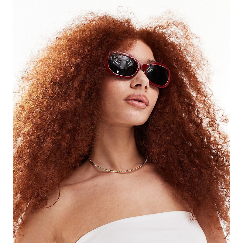 AIRE X ASOS apsis oval sunglasses in red with smoke lens