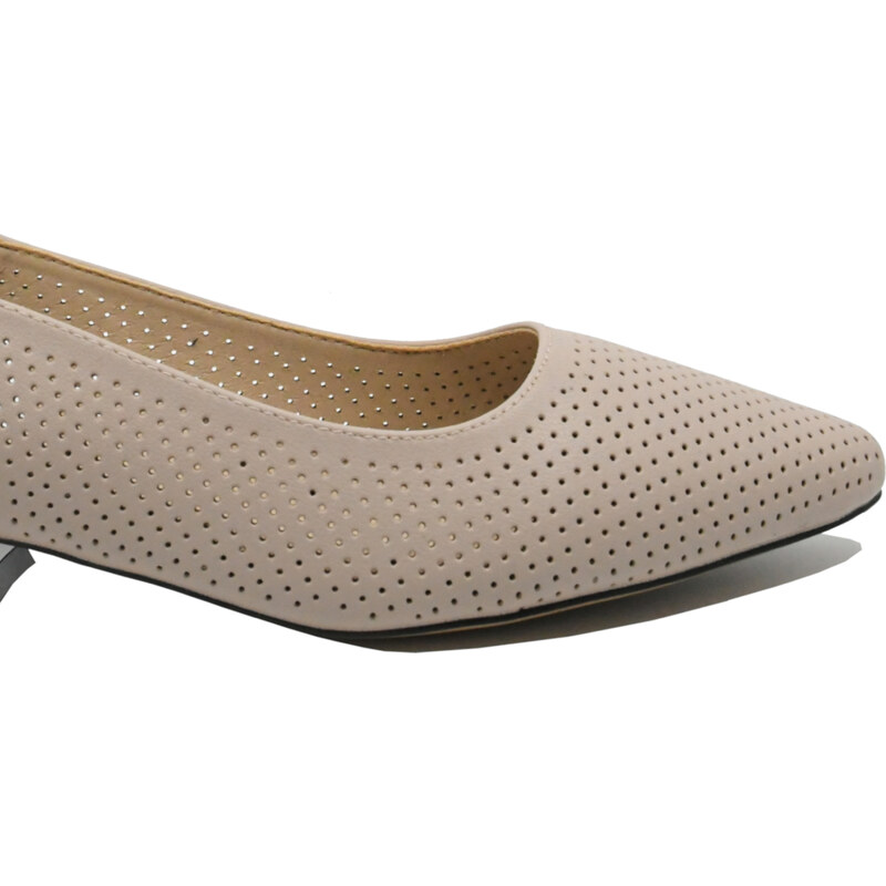 Pantofi dama Karisma apricot decupati din piele naturala OTR40008