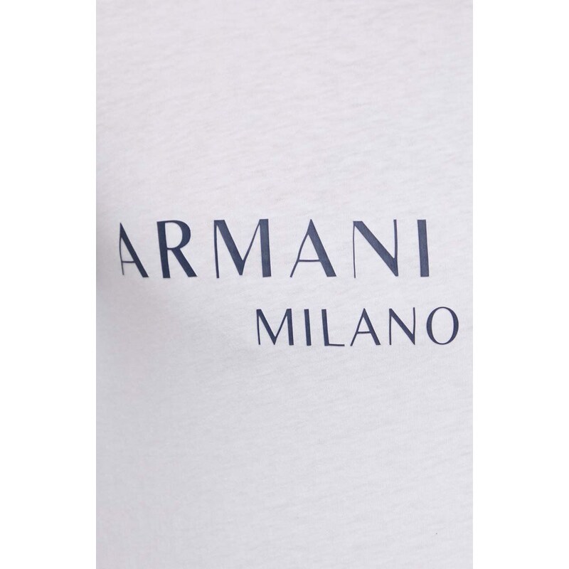 Armani Exchange Tricou bărbați, culoarea alb, cu imprimeu