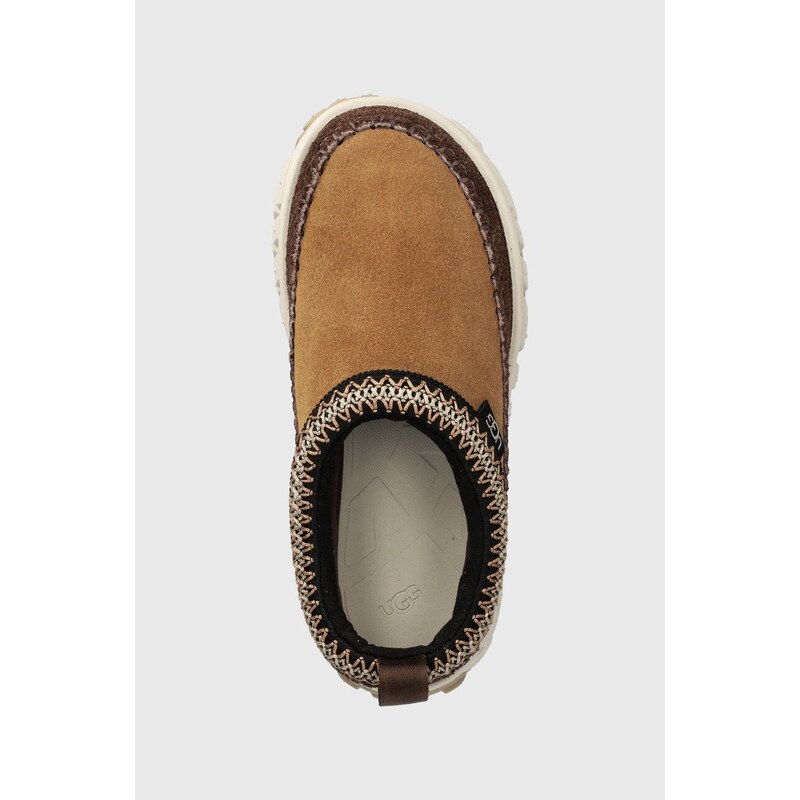 UGG papuci din piele Venture Daze femei, culoarea maro, cu platforma, 1155650