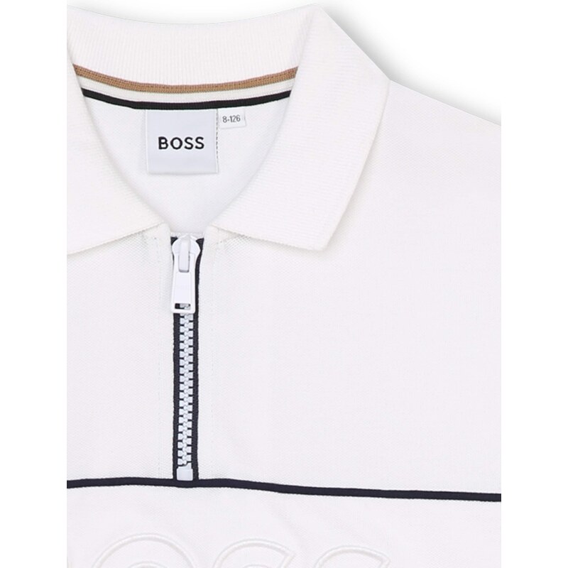 BOSS Kidswear Tricou negru / alb