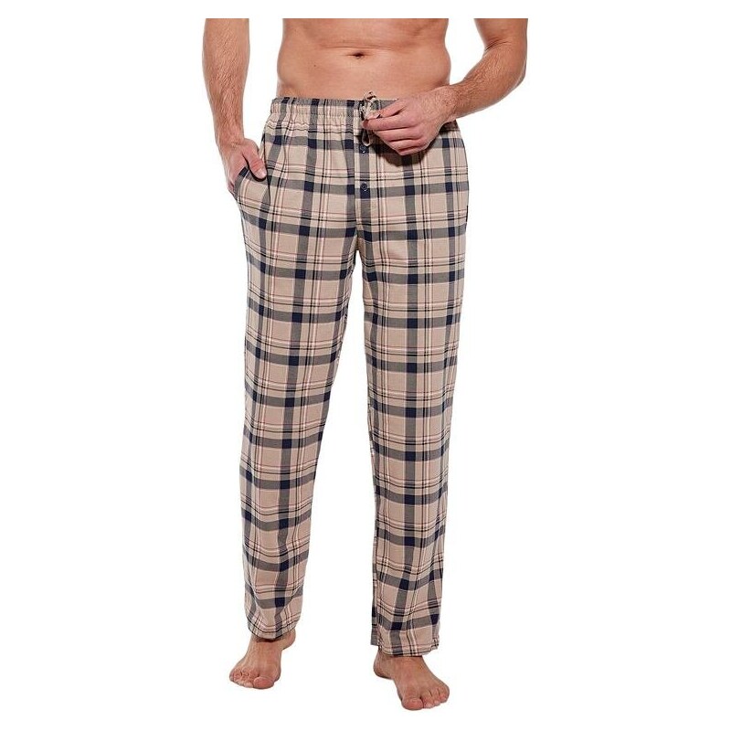 Cornette Pantaloni de pijama bărbați Dominik maro carouri