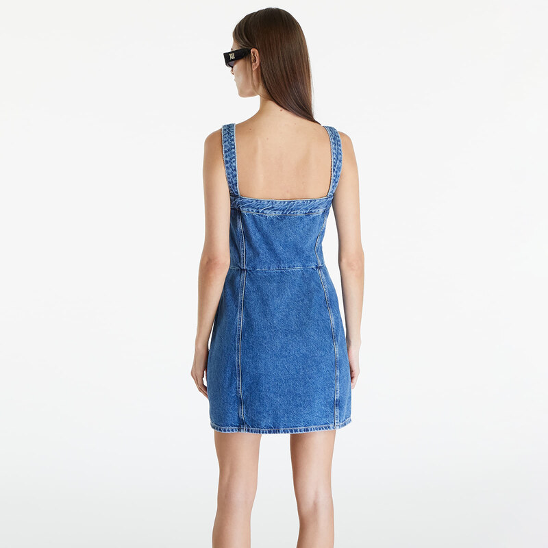 Rochie Calvin Klein Jeans Wrap Bodycon Dress Denim Medium