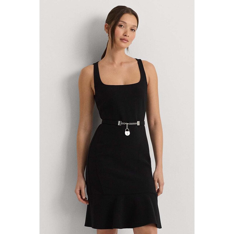 Lauren Ralph Lauren rochie culoarea negru, mini, drept, 250933462