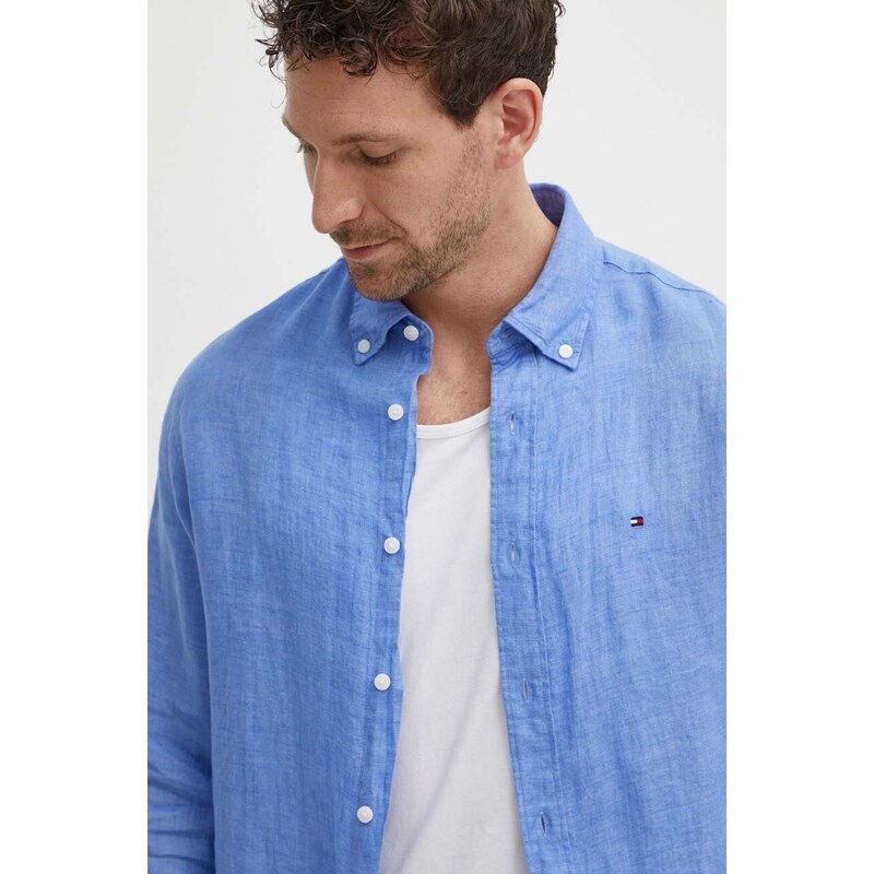Tommy Hilfiger cămașă de in cu guler button-down, regular, MW0MW34602